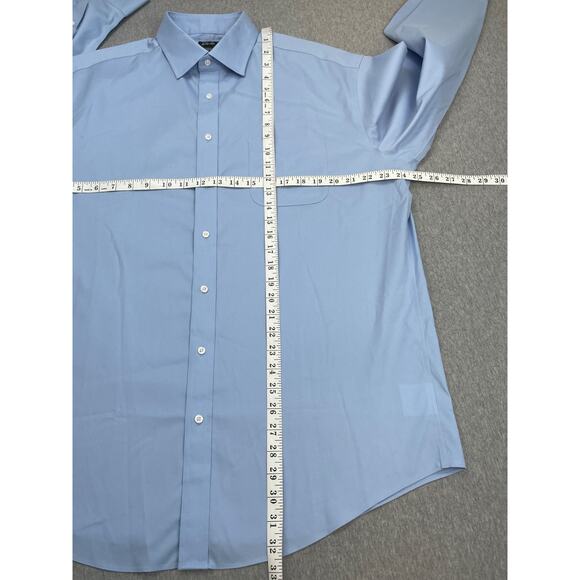Jos A Bank Shirt Men 16.5-33 Blue 100% Cotton Traditional Fit Traveler Button Up - Picture 6 of 6